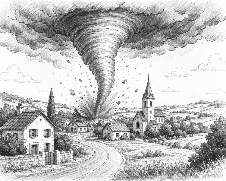 Tornádo ve Francii - víte, co máte dělat, kdyby bylo u nás?